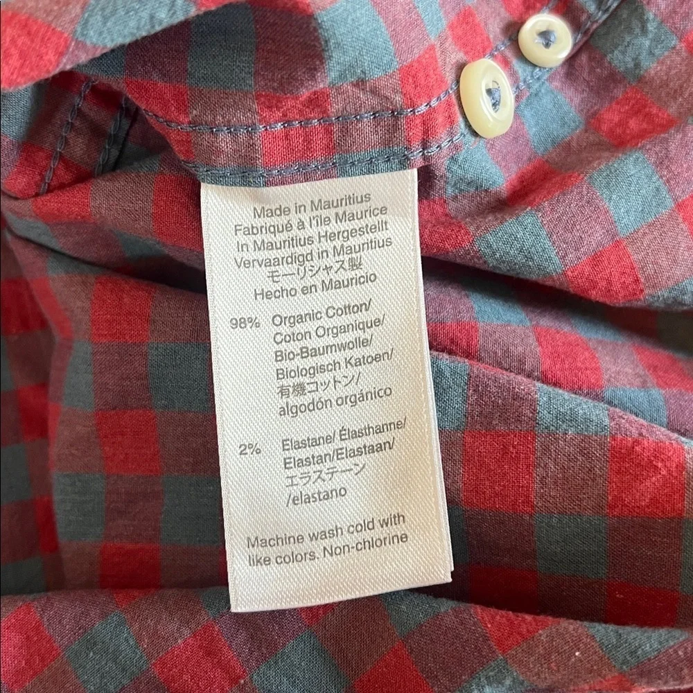 JCrew Classic Fit Stretch Button Down Shirt Red/Blue Plaid Size Small